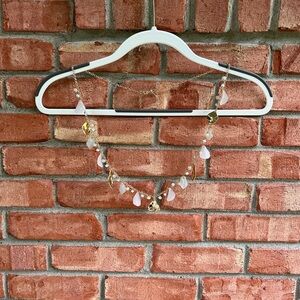 Dillards sensitive skin necklace, sea glass green and gold, 17 inch drop